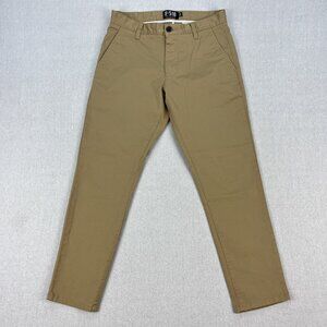 U510 Core Stretch Chinos Mens 28x25 Khaki Tan Premium Cotton Under 5'10" Casual